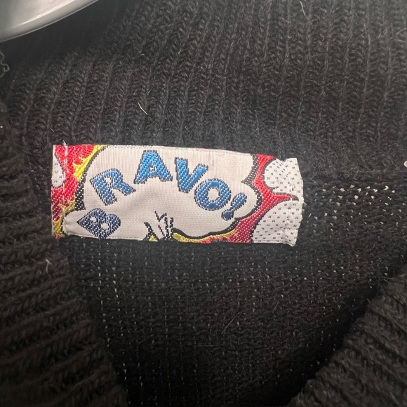 Bravo Vintage whimsigoth Silk and Angora Black Sweater Iridescent Sequins S #16 - Picture 4 of 7